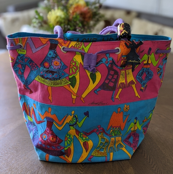 Laurel Burch Handbags - Laurel Burch Large Cotton Beach Bag Tote